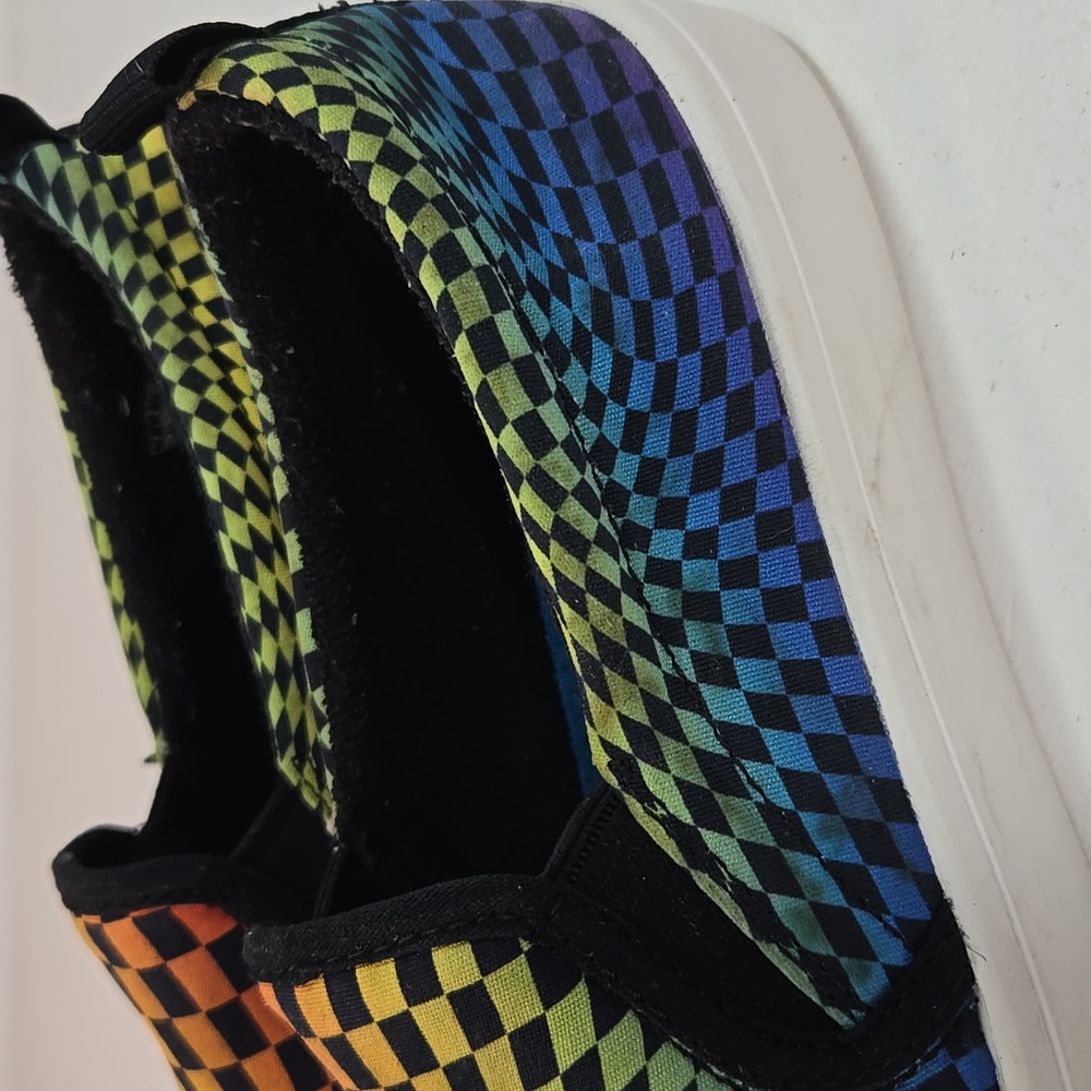 Skechers multicolor rainbow checkerboard Slip-On Sneakers - Picture 13 of 13